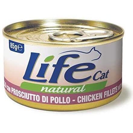 Life Cat Pollo con Prosciutto Lattina 85gr Life Cat Pollo con Prosciutto Lattina 85gr